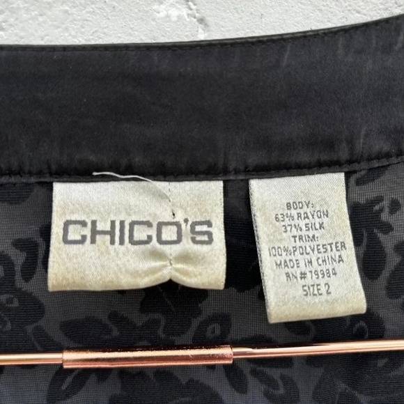 Chicos Womens Silk Burn Out Velvet Fringed Wrap Shawl Multicolor Size 2 - Picture 6 of 14